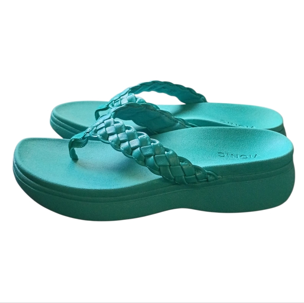 Vionic Sunrise Kenji Toe Post Platform Wedge Sand… - image 4